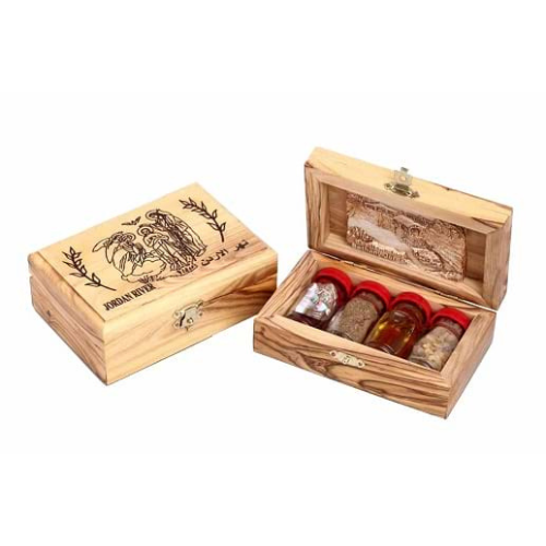 An Olive Wood Holy Land Gift Set from Peace River Jordan